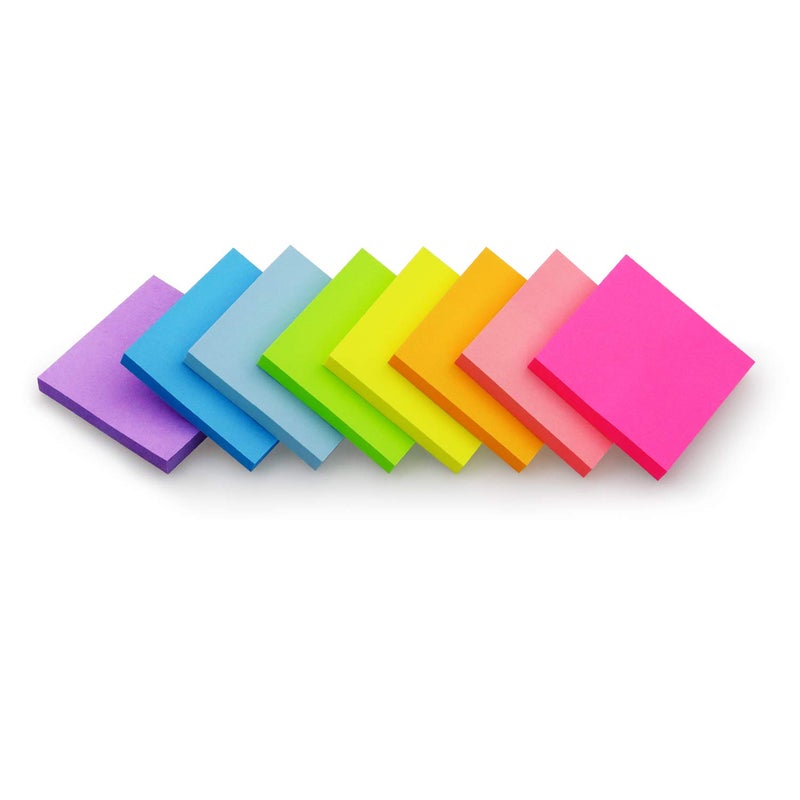 Winner Aura Sticky Notes 2x2 inch Bright Colors Self-Stick Pads 24 Pads/Pack 60 Sheets/Pad Total 1440 Sheets - Image 2
